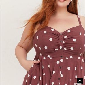 Polka Dot Challis Midi dress Torrid size 2